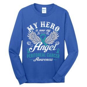 My Hero Is Now My Angel Peritoneal Cancer Awareness Cute Gift Tall Long Sleeve T-Shirt