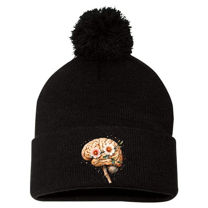 Mental Health Is A Priority Pom Pom 12in Knit Beanie