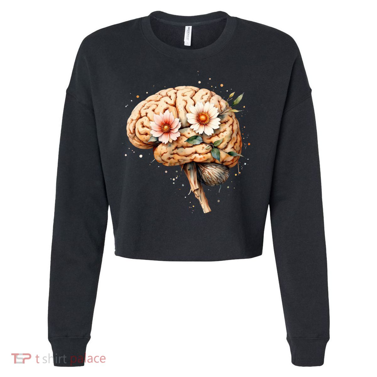 Mental Health Is A Priority Cropped Pullover Crew