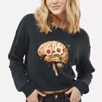 Mental Health Is A Priority Cropped Pullover Crew
