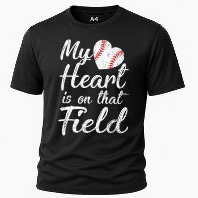 My Heart Is On That Field Baseball Softball Mom Gifts Performance Shirt