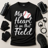 My Heart Is On That Field Baseball Softball Mom Gifts Cooling Performance Crew T-Shirt