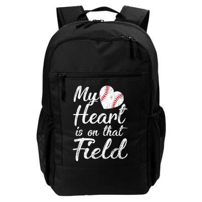 My Heart Is On That Field Baseball Softball Mom Gifts Backpack