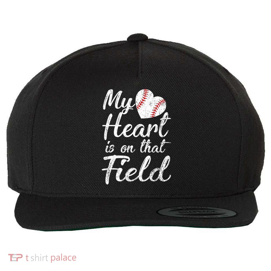 My Heart Is On That Field Baseball Softball Mom Gifts Wool Snapback Cap