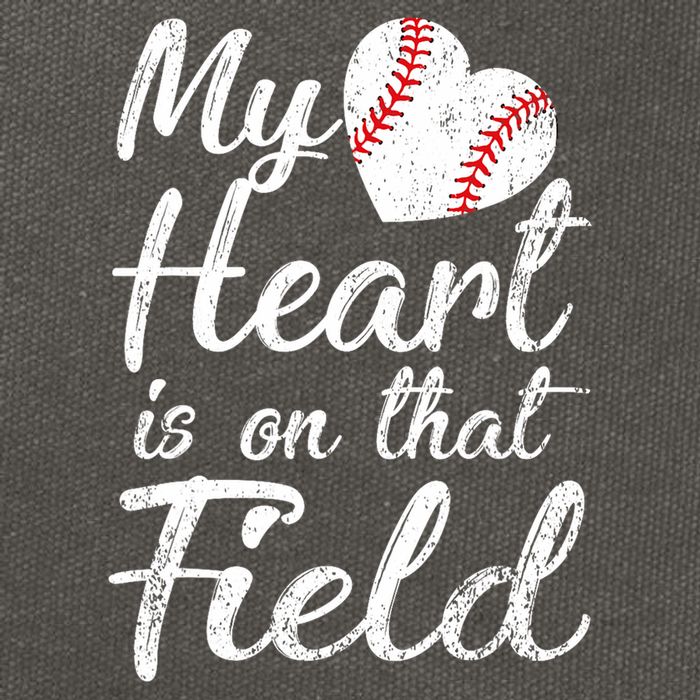 My Heart Is On That Field Baseball Softball Mom Gifts Cotton Canvas Backpack