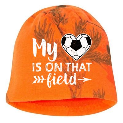 My Heart Is On That Field Soccer Cool Gift Soccer Mom Kati - Camo Knit Beanie