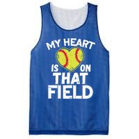 My Heart Is On That Field Softball Gift For Mom Dad Gift Mesh Reversible Basketball Jersey Tank