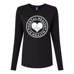 Mental Health Is Health Heartbeat Emblem Womens Cotton Relaxed Long Sleeve T-Shirt