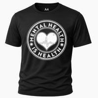 Mental Health Is Health Heartbeat Emblem Cooling Performance Crew T-Shirt