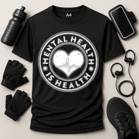Mental Health Is Health Heartbeat Emblem Cooling Performance Crew T-Shirt