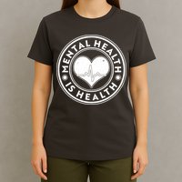 Mental Health Is Health Heartbeat Emblem T-Shirt