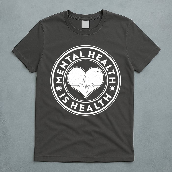 Mental Health Is Health Heartbeat Emblem T-Shirt