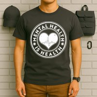 Mental Health Is Health Heartbeat Emblem T-Shirt