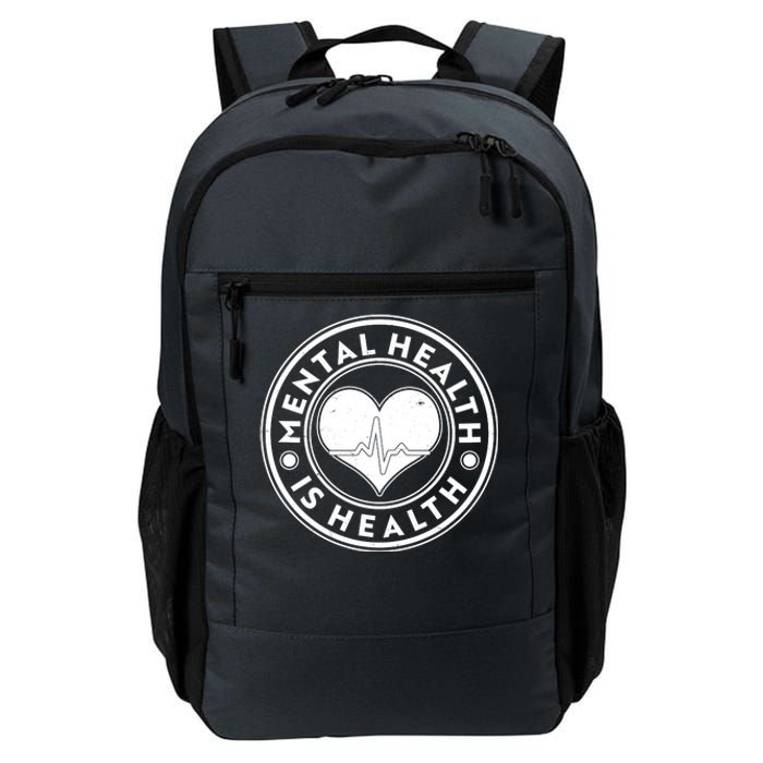 Mental Health Is Health Heartbeat Emblem Daily Commute Backpack