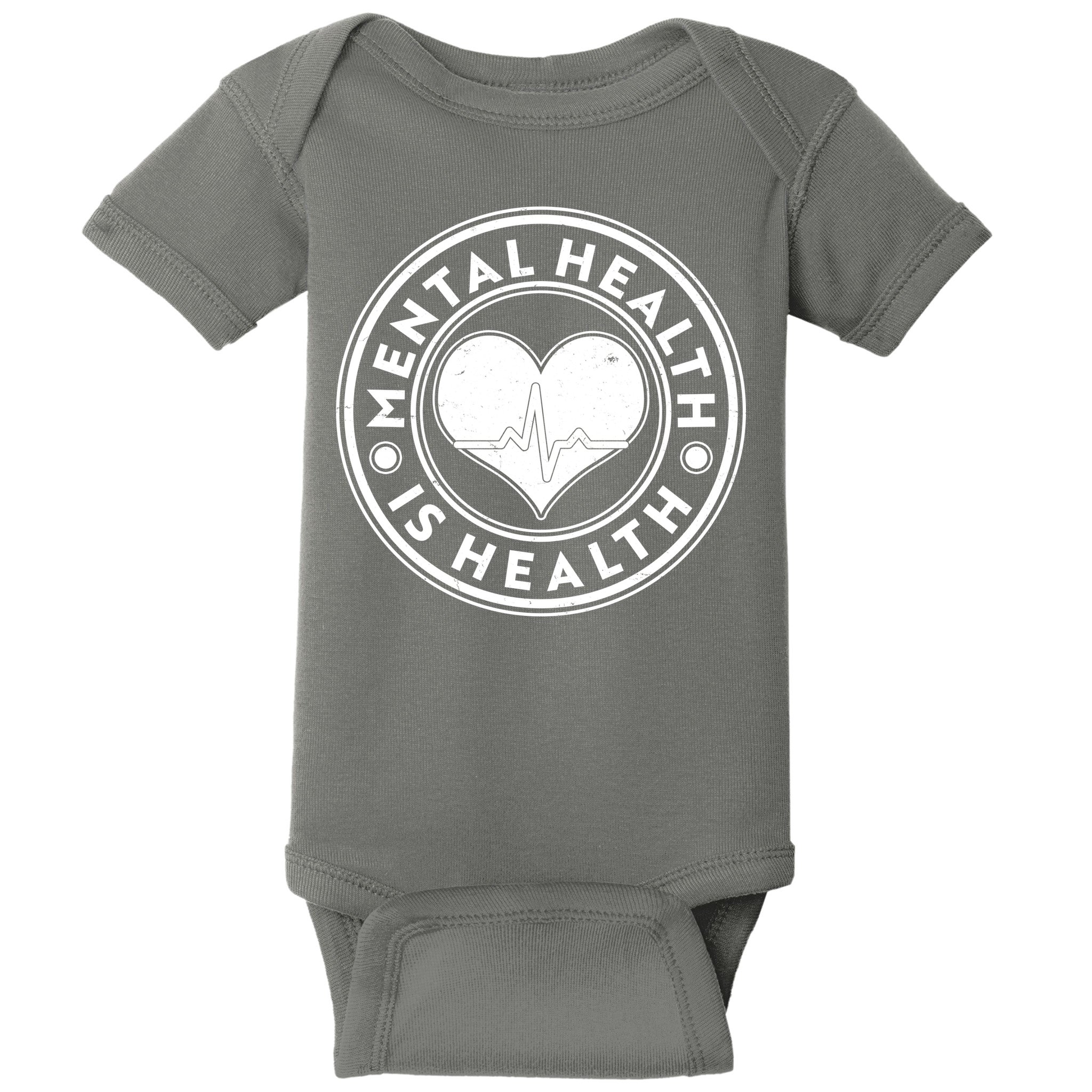 Mental Health Is Health Heartbeat Emblem Baby Bodysuit