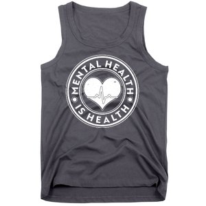 Mental Health Is Health Heartbeat Emblem Tank Top