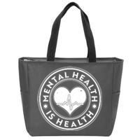 Mental Health Is Health Heartbeat Emblem Zip Tote Bag