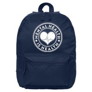 Mental Health Is Health Heartbeat Emblem 16 in Basic Backpack