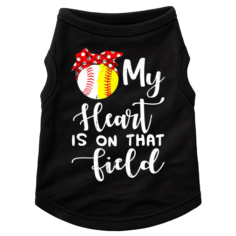 My Heart Is On That Field Baseball TShirt Softball Mom TShirt Doggie Tank