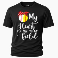 My Heart Is On That Field Baseball TShirt Softball Mom TShirt Cooling Performance Crew T-Shirt