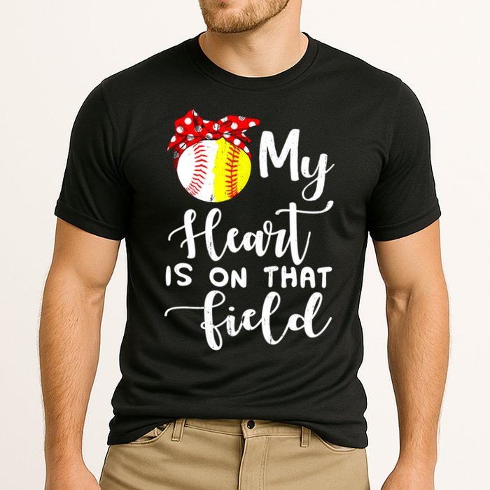 My Heart Is On That Field Baseball TShirt Softball Mom TShirt Cooling Performance Crew T-Shirt