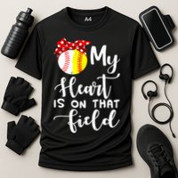 My Heart Is On That Field Baseball TShirt Softball Mom TShirt Cooling Performance Crew T-Shirt
