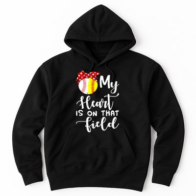 My Heart Is On That Field Baseball TShirt Softball Mom TShirt Hoodie