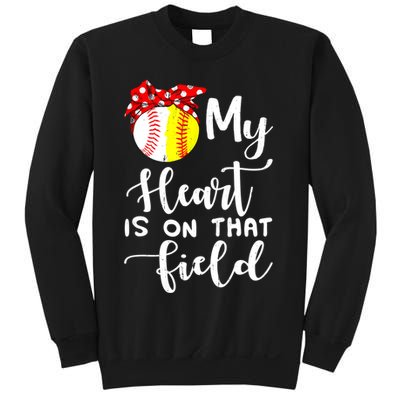 My Heart Is On That Field Baseball TShirt Softball Mom TShirt Sweatshirt