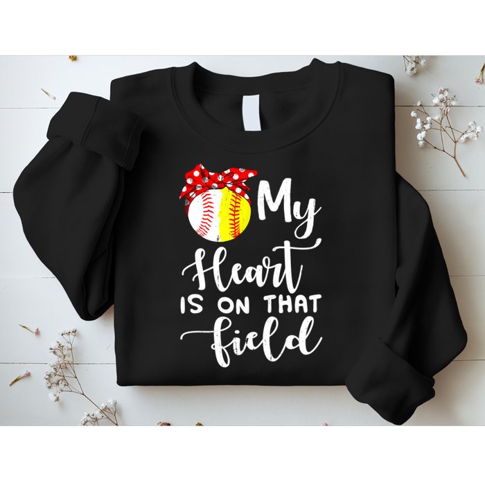 My Heart Is On That Field Baseball TShirt Softball Mom TShirt Sweatshirt