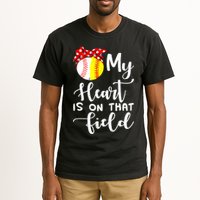 My Heart Is On That Field Baseball TShirt Softball Mom TShirt Tall T-Shirt
