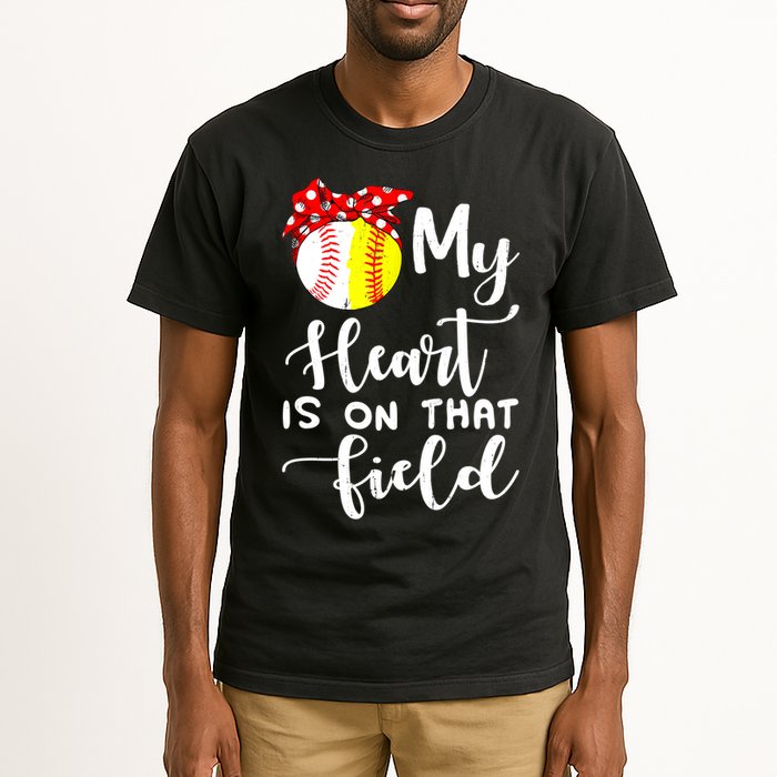 My Heart Is On That Field Baseball TShirt Softball Mom TShirt Tall T-Shirt