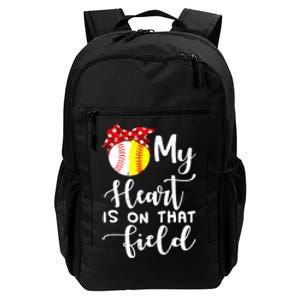 My Heart Is On That Field Baseball TShirt Softball Mom TShirt Daily Commute Backpack