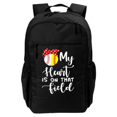 My Heart Is On That Field Baseball TShirt Softball Mom TShirt Backpack