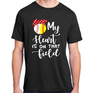 My Heart Is On That Field Baseball TShirt Softball Mom TShirt Adult ChromaSoft Performance T-Shirt