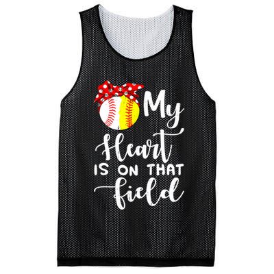 My Heart Is On That Field Baseball TShirt Softball Mom TShirt Mesh Reversible Basketball Jersey Tank