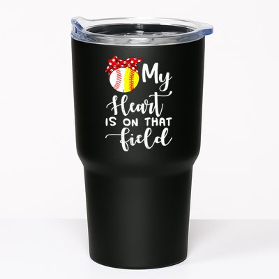 My Heart Is On That Field Baseball TShirt Softball Mom TShirt Tumbler