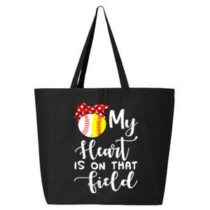 My Heart Is On That Field Baseball TShirt Softball Mom TShirt 25L Jumbo Tote