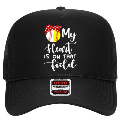 My Heart Is On That Field Baseball TShirt Softball Mom TShirt Hat