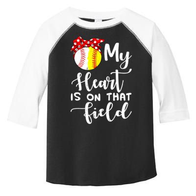 My Heart Is On That Field Baseball TShirt Softball Mom TShirt Toddler Fine Jersey T-Shirt