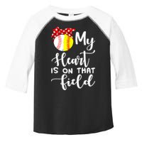 My Heart Is On That Field Baseball TShirt Softball Mom TShirt Toddler Fine Jersey T-Shirt