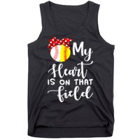 My Heart Is On That Field Baseball TShirt Softball Mom TShirt Tank Top