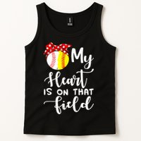 My Heart Is On That Field Baseball TShirt Softball Mom TShirt Tank Top