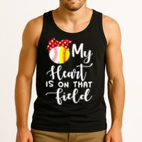 My Heart Is On That Field Baseball TShirt Softball Mom TShirt Tank Top