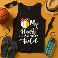 My Heart Is On That Field Baseball TShirt Softball Mom TShirt Tank Top