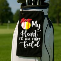 My Heart Is On That Field Baseball TShirt Softball Mom TShirt Golf Towel