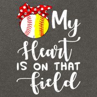 My Heart Is On That Field Baseball TShirt Softball Mom TShirt Cotton Canvas Backpack
