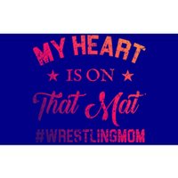 My Heart Is On That Mat Wrestling Mom Gift Bumper Sticker