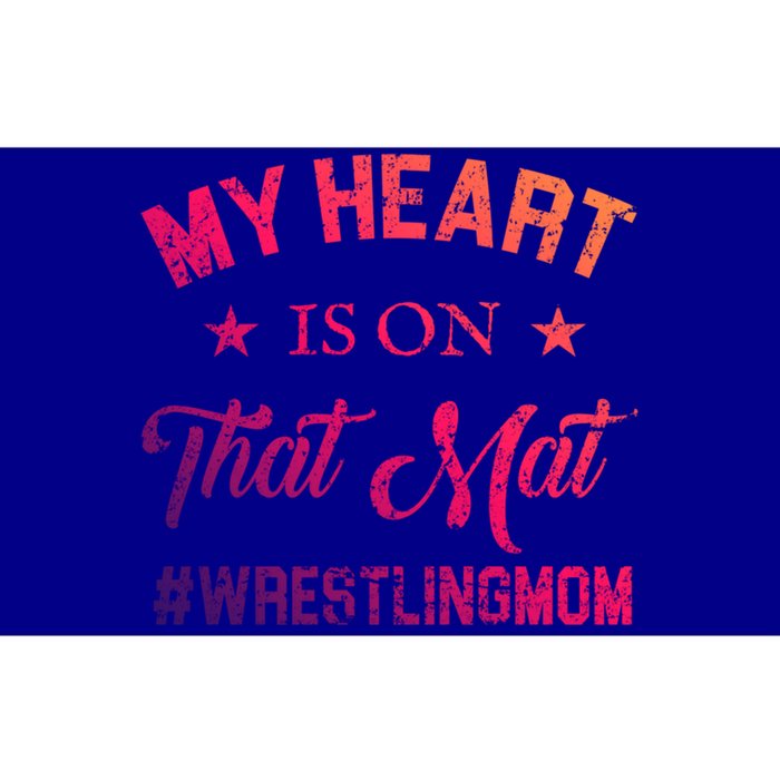 My Heart Is On That Mat Wrestling Mom Gift Bumper Sticker