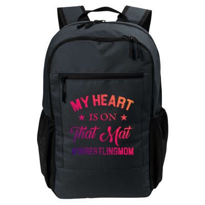 My Heart Is On That Mat Wrestling Mom Gift Daily Commute Backpack