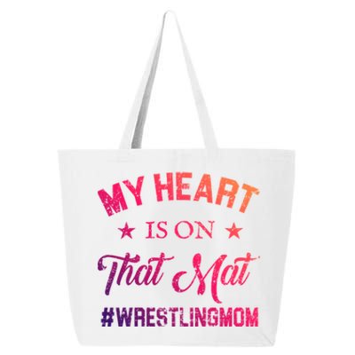 My Heart Is On That Mat Wrestling Mom Gift 25L Jumbo Tote